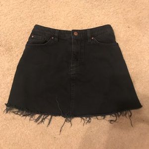 Black Mini Jean Skirt